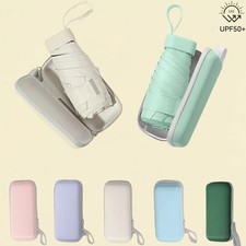 Mini Compact Folding Umbrella - Lightweight Sun Protection with 6-Rib Ir