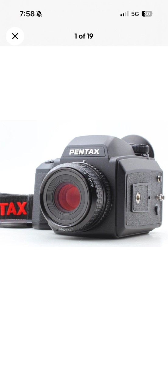 Pentax 645NII Film Camera SMC A 75mm f/2.8 Lens 120 Back 【Near
