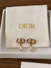 Authentic Dior Petit CD Pearl Earrings Pale Pink Pearl Original Box RRP £330