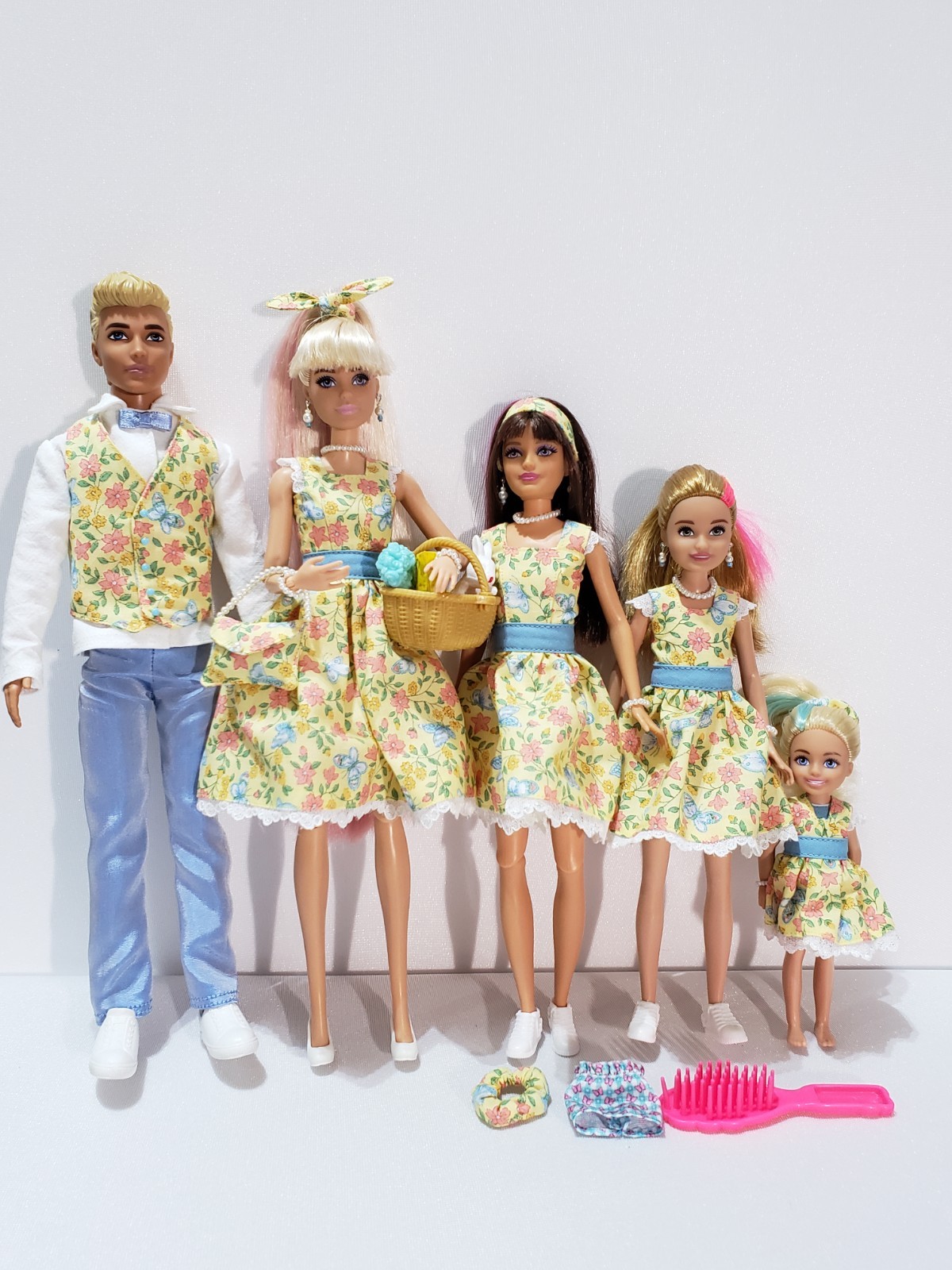 Barbie Ken Skipper Stacie and Chelsea Set In Handmade Outfit