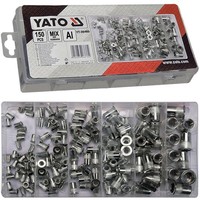 Yato ALU Nietmuttern Sortiment Einnietmutter Satz 150-Tlg Blindnietmutter M3-M10