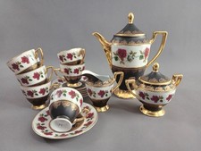 Kaffeeservice Bavaria Waldershof 60er/70er Jahre 22kt Gold Handarbeit Porzellan!