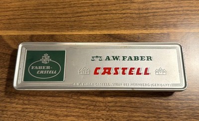 Vtg A. W. Faber Castell Pencils & Tin 9000 HB  (4 ) Germany Drafting Unsharpened