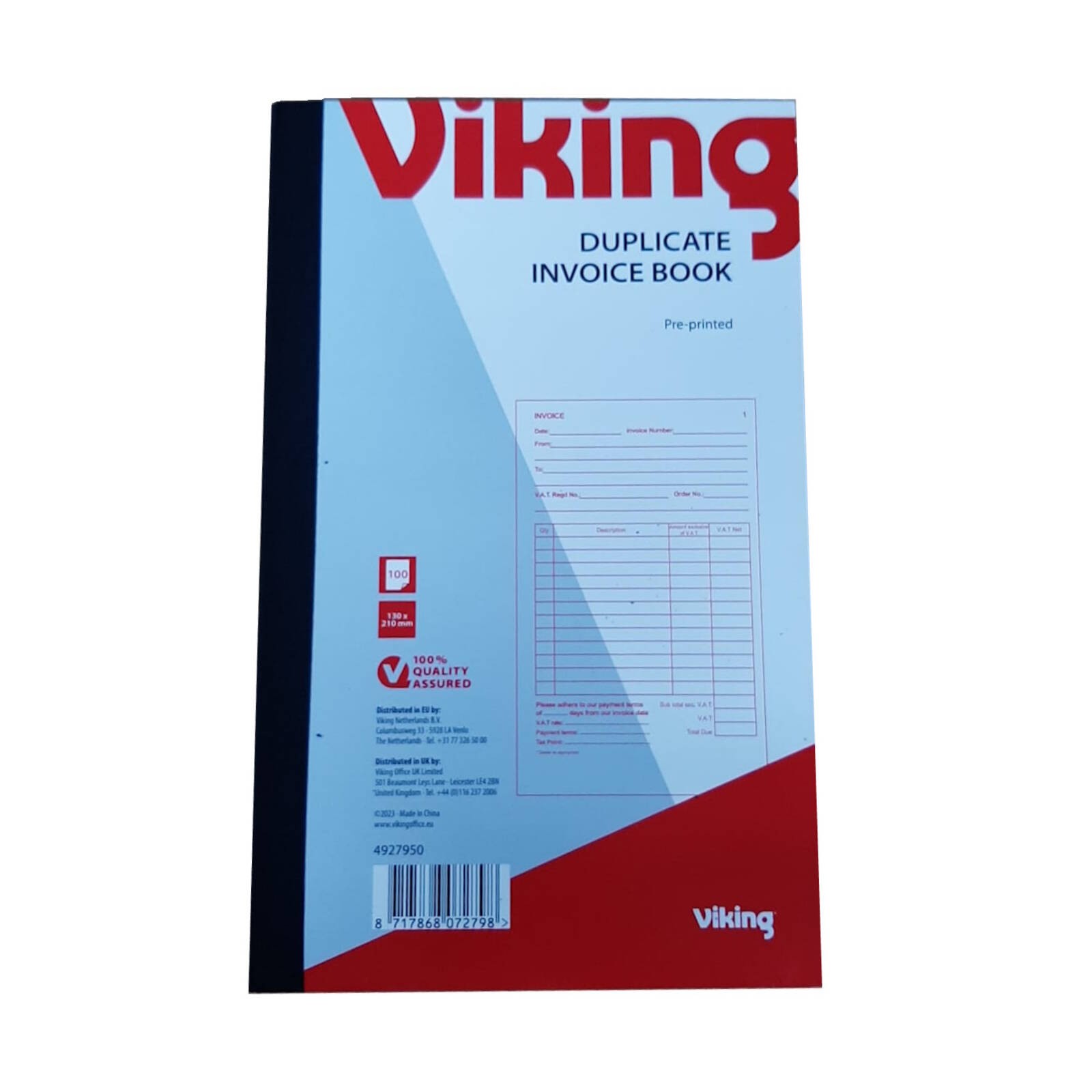 Viking Pre Printed Invoice Duplicate Book 210 x 130mm (4927950)