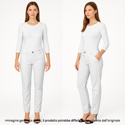 Sportmax Code Damen Jeans Weiß Denim Gerades Bein Größe 44 L Large