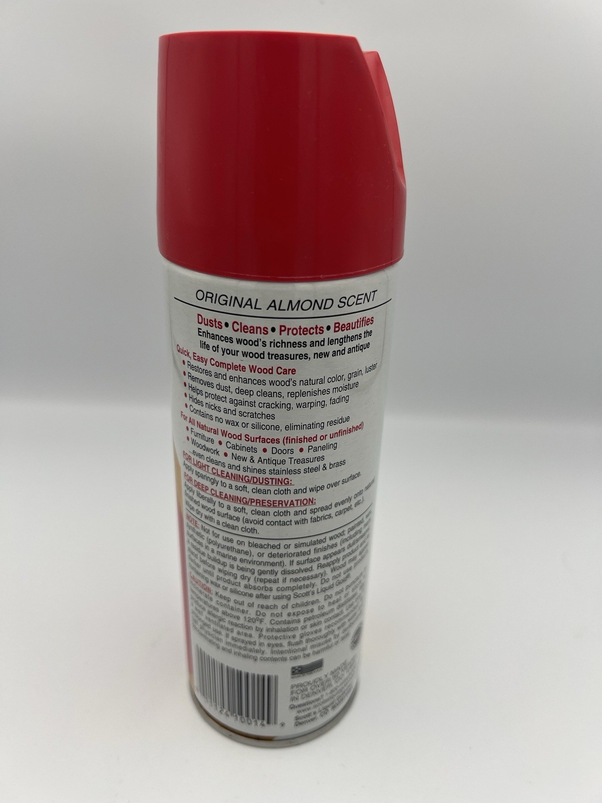 Vintage Scott's Liquid Gold Wood Cleaner 12oz Almond Scent Preservative