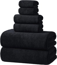 6-Piece Bath Towel Set - 2 Washcloths, 2 Hand Towels, 2 Bath Towels 