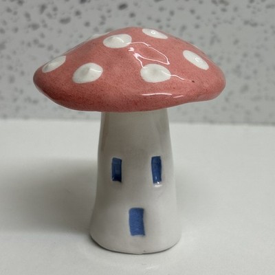 Elements Handmade Pottery Toadstool Mushroom Ornament 8cm High By 7cm Wide - New