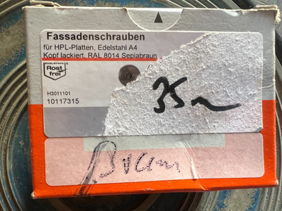 Edelstahl Fassadenschrauben 5,5x35mm 100St / RAL8014 Sepiabraun /ContPal2aK2