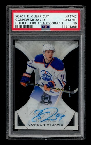 2020-21 Upper Deck Clear Cut Rookie Tribute: Connor McDavid Auto PSA 10 GEM MINT