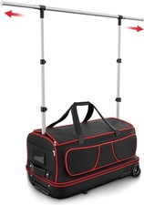 28" Dance Bag w Garment Rack, Rolling Travel Duffel w Extendable for Competition
