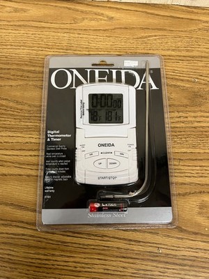 Oneida Digital Probe Oven Thermometer and Timer #31161 White - NEW & SEALED!