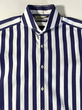 Men's Suitsupply Dress Shirt Egyptian Cotton Slim Fit Striped Sz 37/14.5