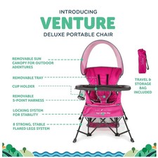 Venture Portable Chair 3 Child Growth Stages Pink