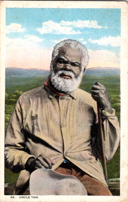 Vintage Postcard Character Portrait Of Uncle Tom Holding Walking Stick
