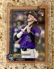 Zac Veen 2025 Topps Update Series Rookie Debut Gold /2025 Rockies RC