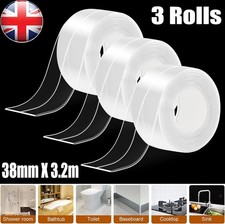 3 Rolls Bath Kitchen Sealant Sealing Strip Self Adhesive Waterproof Caulk Tape