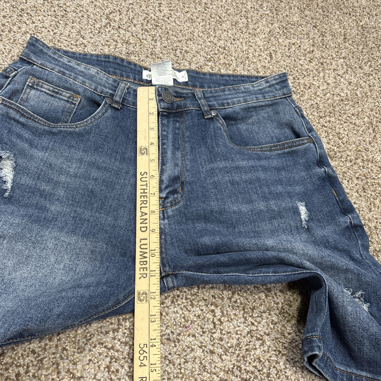 Refinery Republic Jeans Shorts Mens 34 Fits 32 Blue Denim Distressed - View 6