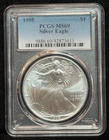 PCGS MS69 1995 Uncirculated American Silver Eagle One Dollar S$1  Coin - 613
