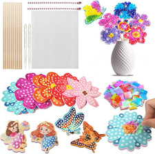 Poke in Fun Art Kit for Kids Ages 3 Up, Flower Bouquet Creative Decor Mess Free