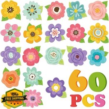 Flower Cutouts Spring Bulletin Board Decor Classroom Party Office 60 Pcs