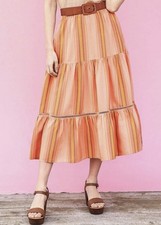 NWT Matilda Jane Apricot Tree Skirt Striped Orange Women  s Size M NWT