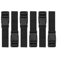 6 Pack Luggage Nylon Straps with Quick Release Buckle 1inch-6pc, Black