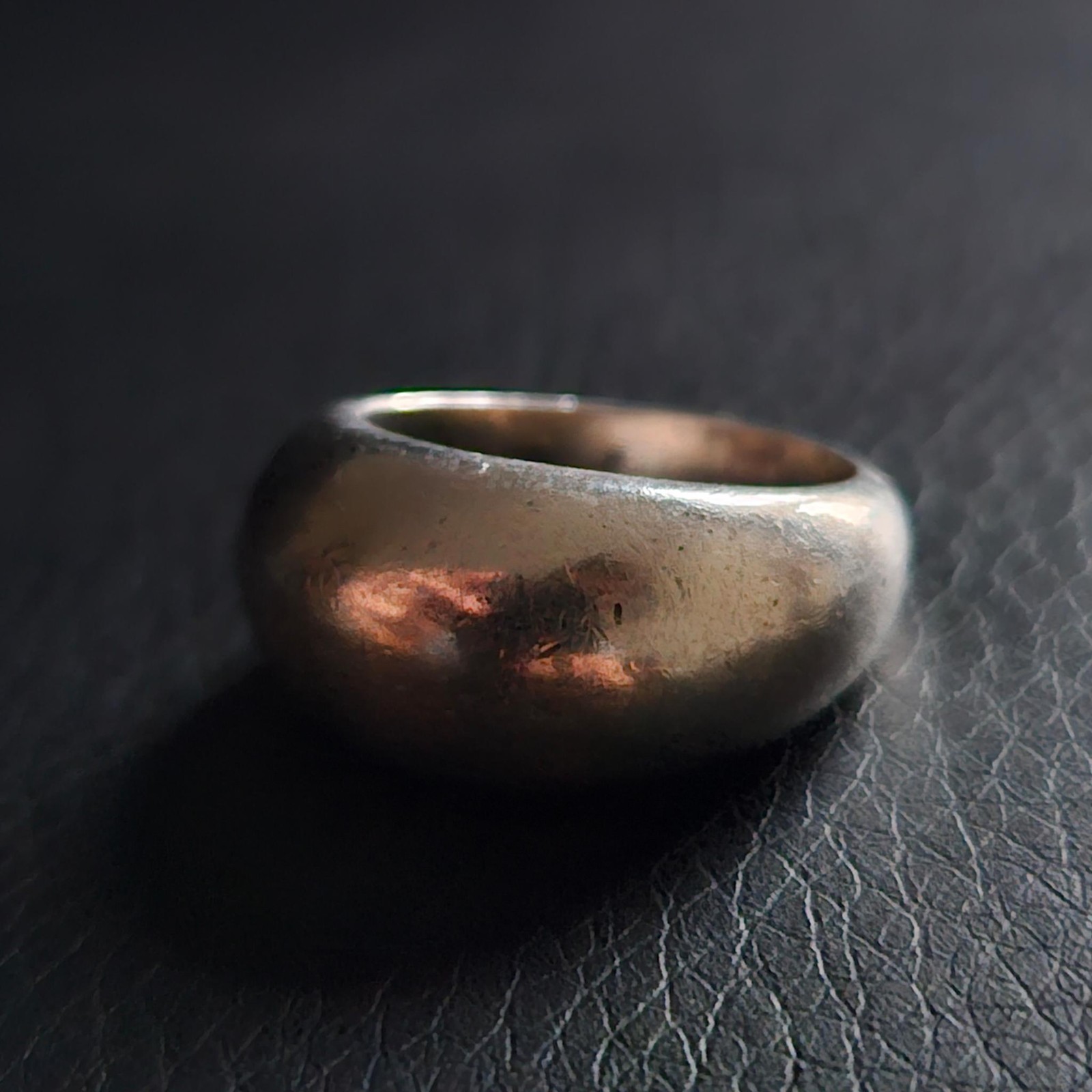 Solid Silver Wide Rounded Variable Section Ring S… - image 3