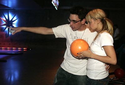 Nicole Richie DJ AM Adam Goldstein at Maxim Bloomingdales Bowl to - Old Photo