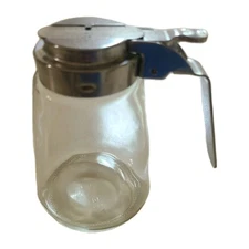 Glass Bottle Syrup Pitcher Maple Syrup Dispenser Retracting Spout 12 Oz EUC