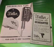 VTG Weller Soldering Tips Guide & Warranty Card Easton PA 1960s Cooper Manual