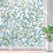 Stained Glass Window Privacy Film Mosaic Pattern, Frosted Glass Window Film