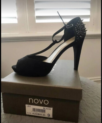 *reduced* AS NEW Womens Black spiked Stud Heels Size Pumps Novo RRP  Australia