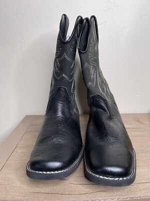 Herman Survivors Black Leather Square Toe Houston Western Cowboy Boots Mens 13 Herman Survivors Black Leather Square Toe Houston Western  main image 3