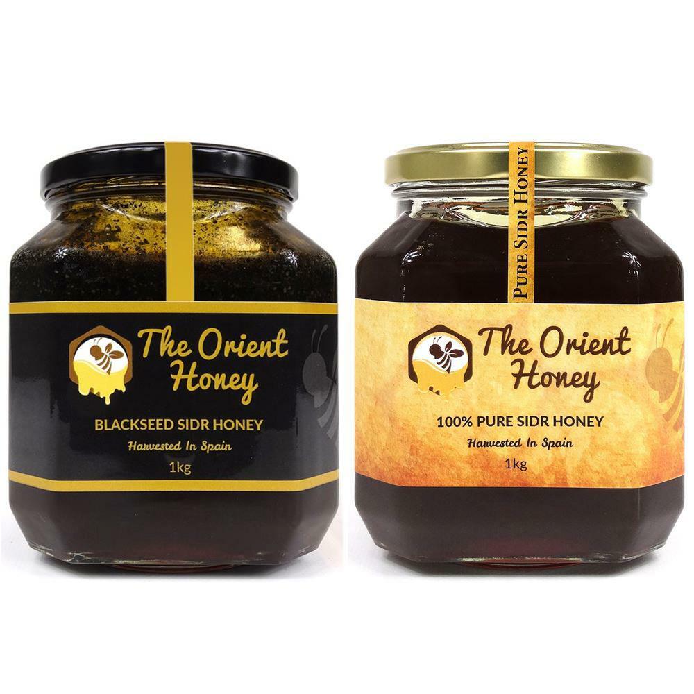 1 kg Sidr Semilla Negra + 1 kg Calidad Sidr Pura 100% Auténtica Miel Orient 2 kg