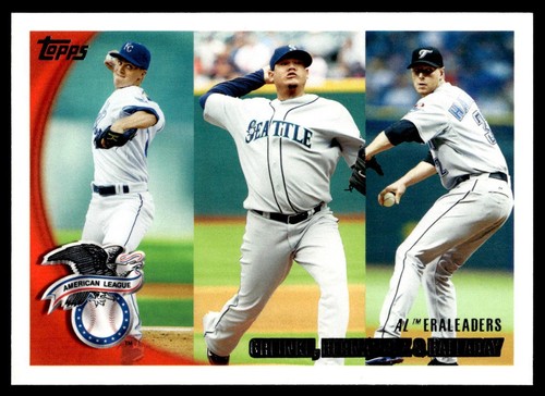 Zack Greinke / Felix Hernandez / Roy Halladay [Gold] #203 2010 Topps card