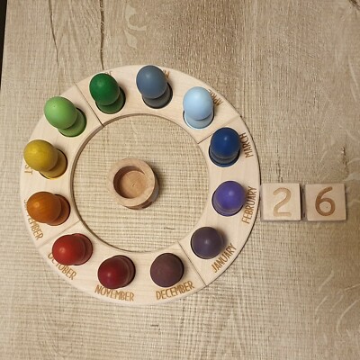 Waldorf Rainbow Color Perpetual Calendar with Nins - Cycle of