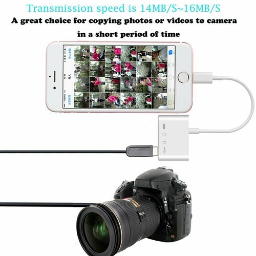 4 in1 USB to Card Reader Adapter USB Camera Micro SD Memory Slot for iPhone iPad - Picture 9 of 12