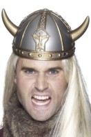 Smiffys Wikinger Helm Mit HöRnern Unisex Silber Bronze Perlenhelm KostüMzubehöR