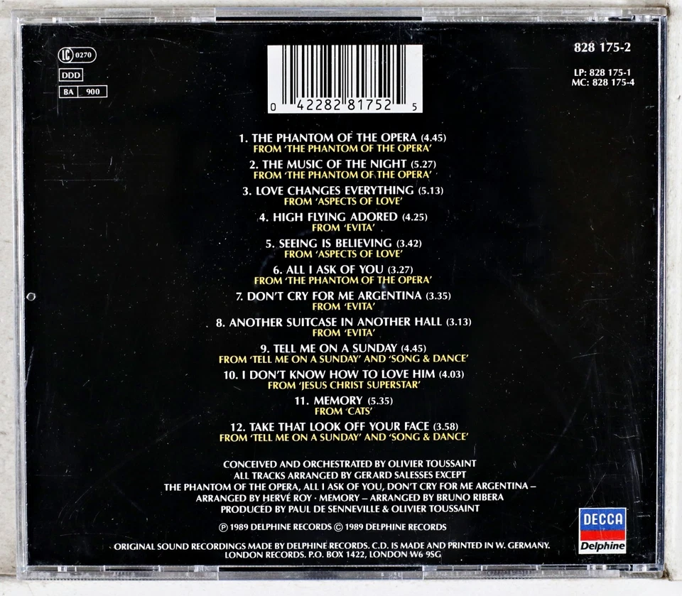 Richard Clayderman - The Love Songs Of Andrew Lloy... (CD 1989) - Image 3 of 3