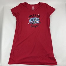 Secret Treasures Sleep Shirt Nightgown Womens Small-Medium Red Christmas