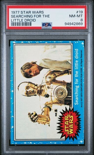 1977 TOPPS STAR WARS SEARCHING FOR THE LITTLE DROID #19 PSA 8