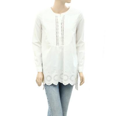 Odd Molly Anthropologie Lace Eyelet Embroidered Tunic Top Cotton XS-0 260245