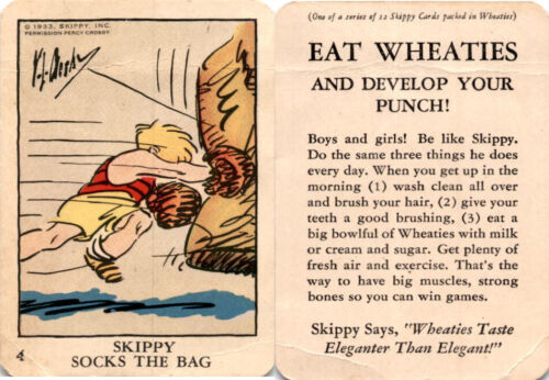 F272-12 Wheaties, Skippy Cards, 1933, #4 Skippy Socks The Bag, Boxing (B) - Picture 1 of 1