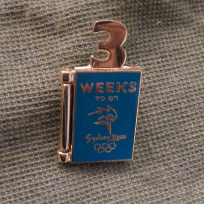 #P338.  SYDNEY 2000 OLYMPIC COUNTDOWN PIN - 3 WEEKS TO GO