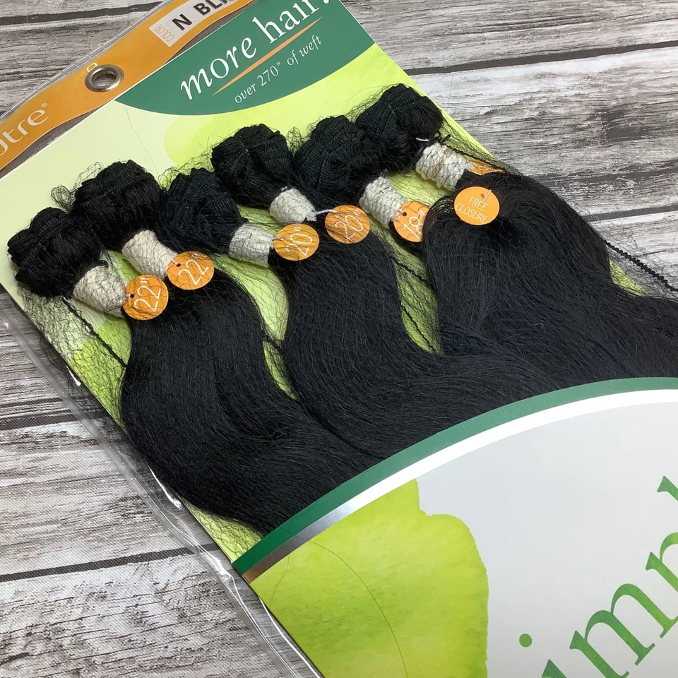 Nat. "Cuerpo brasileño perfecto negro 18""-22"" 7 paquetes humanos sin procesar y cierre" Foto 4 de 4