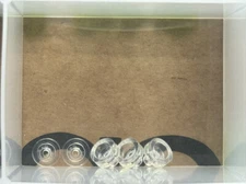 LEGO Parts - Trans-Clear Tile, Round 1 x 1 w Bar Pin Holder - No 20482 - QTY 5