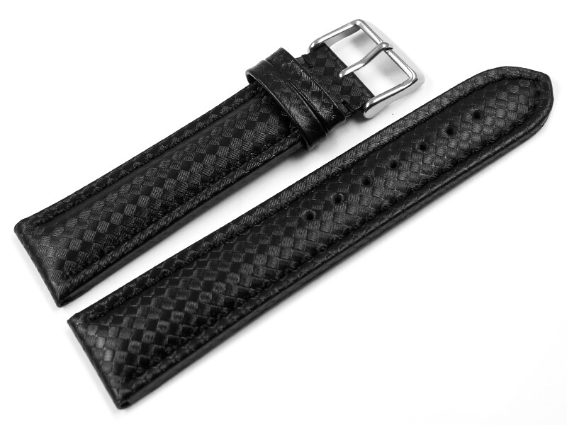 Bracelet De Montre Cuir Véritable Noir 20mm - Fabriqué En Italie - Campagnolo