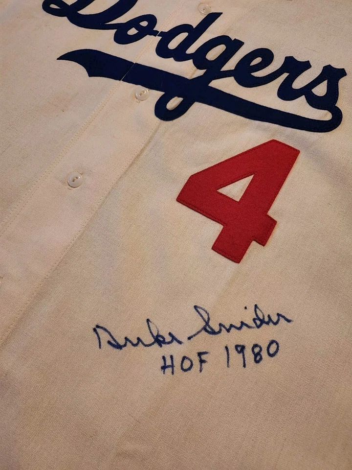 Duke Snider HOF 80 Signed Authentic Brooklyn Dodgers Jersey  - Image 3 of 4