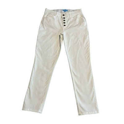 Draper James Jeans Women's White Size 8 High Rise Straight Leg Elastic Waist NEW